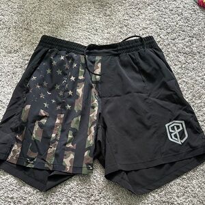 Black and Camouflage Men's Shorts